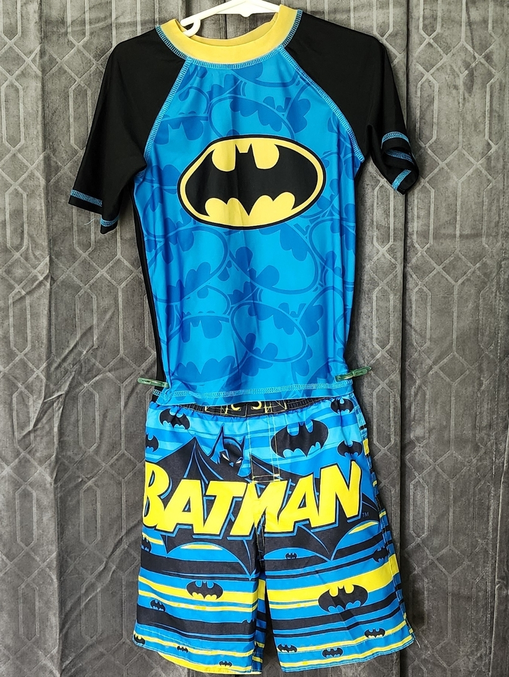 Batman Boys' Two-Piece Swim Set - Blue & Yellow
